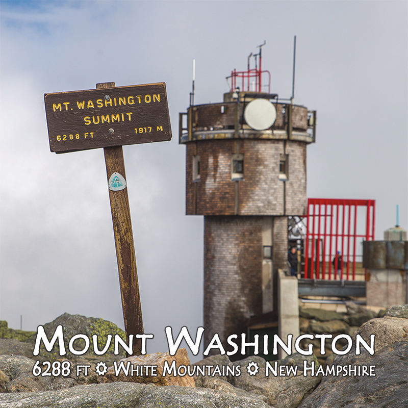 7531 - Mt Washington Summit Sign Square Magnet