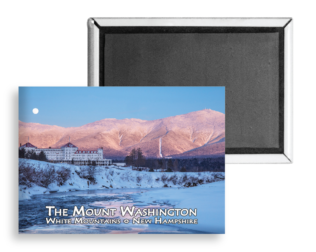 7763 - Mount Washington Winter Moon Alpenglow Magnet