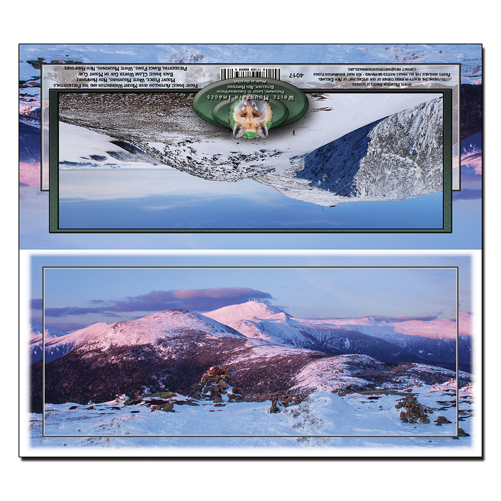 4017 - Panorama Card - Mount Pierce Winter Alpenglow