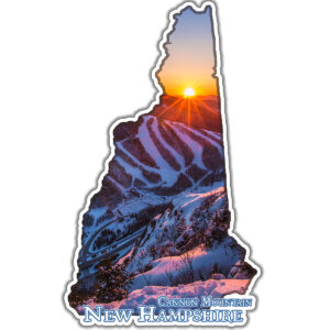 12101 - Cannon Mountain Winter Sunset - 4" Vinyl Die-cut Sticker