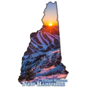 12101 - Cannon Mountain Winter Sunset - 4" Vinyl Die-cut Sticker