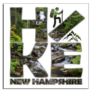 12204 - Hike NH Cold Brook Waterfall - 4" Vinyl Die-cut Sticker